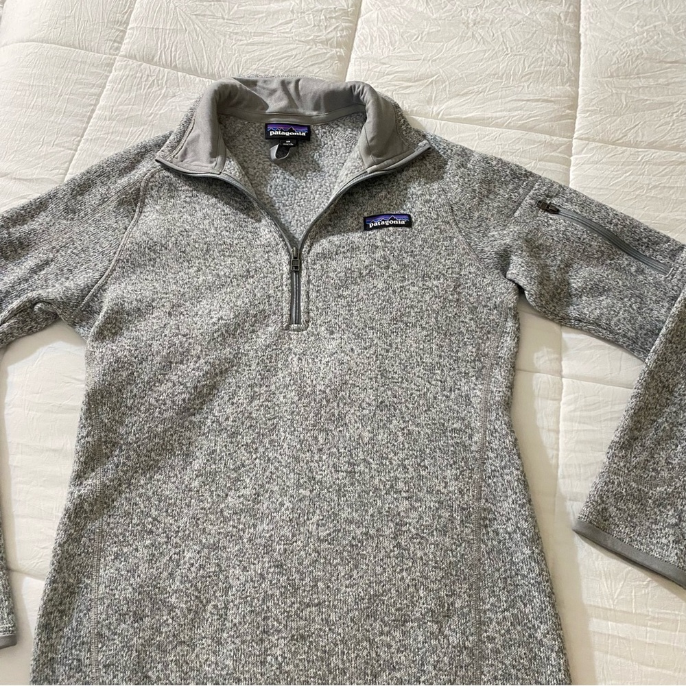 Patagonia Women’s 1/4 Zip Fleece Sweater Sweatshirt Heather Gray